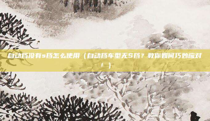自动挡没有s挡怎么使用(自动挡车型无S挡?教你如何巧妙应对!)