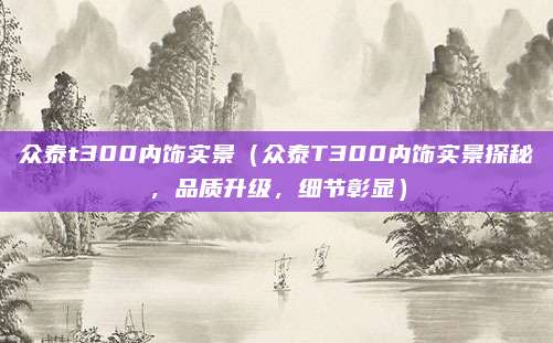 众泰t300内饰实景(众泰T300内饰实景探秘,品质升级,细节彰显)