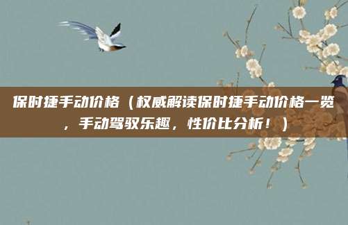 保时捷手动价格(权威解读保时捷手动价格一览,手动驾驭乐趣,性价比分析!)