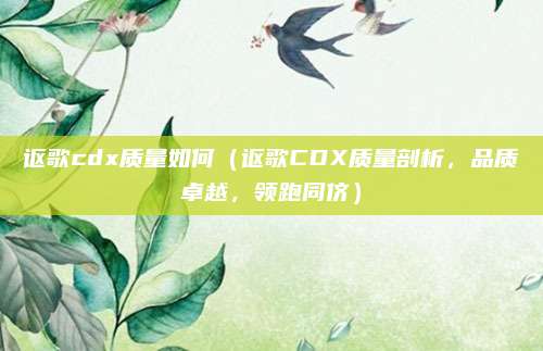 讴歌cdx质量如何(讴歌CDX质量剖析,品质卓越,领跑同侪)