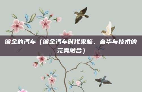 镀金的汽车（镀金汽车时代来临，奢华与技术的完美融合）