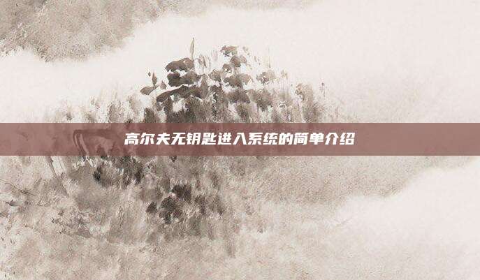 高尔夫无钥匙进入系统的简单介绍