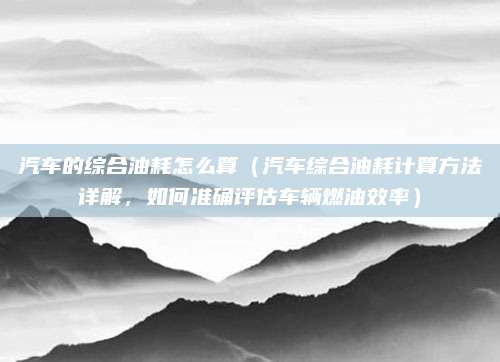 汽车的综合油耗怎么算（汽车综合油耗计算方法详解，如何准确评估车辆燃油效率）