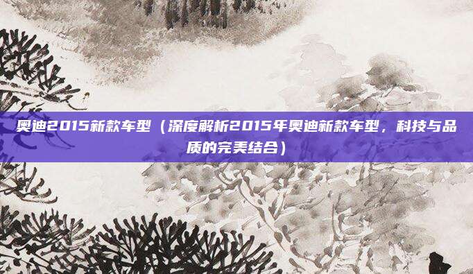 奥迪2015新款车型（深度解析2015年奥迪新款车型，科技与品质的完美结合）