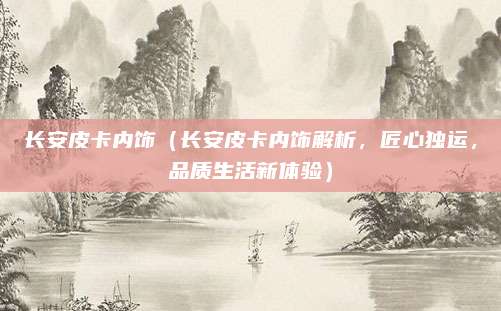 长安皮卡内饰(长安皮卡内饰解析,匠心独运,品质生活新体验)