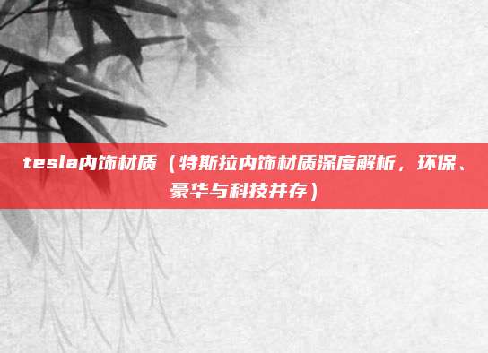 tesla内饰材质（特斯拉内饰材质深度解析，环保、豪华与科技并存）