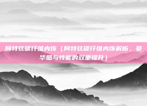 阿特兹碳纤维内饰（阿特兹碳纤维内饰解析，豪华感与性能的双重提升）