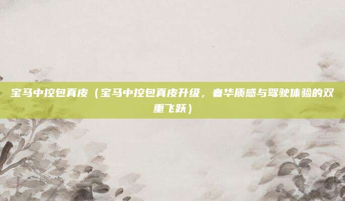 宝马中控包真皮（宝马中控包真皮升级，奢华质感与驾驶体验的双重飞跃）