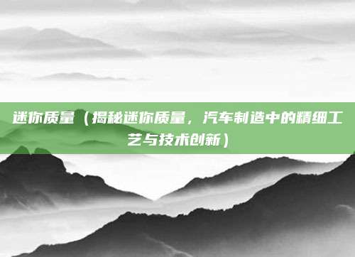迷你质量（揭秘迷你质量，汽车制造中的精细工艺与技术创新）