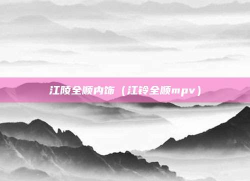 江陵全顺内饰(江铃全顺mpv)