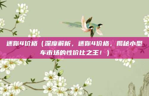 迷你4价格(深度解析,迷你4价格,揭秘小型车市场的性价比之王!)