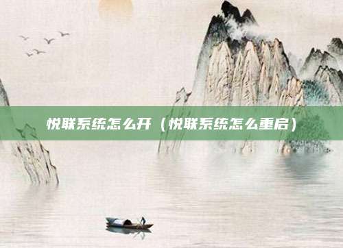 悦联系统怎么开(悦联系统怎么重启)