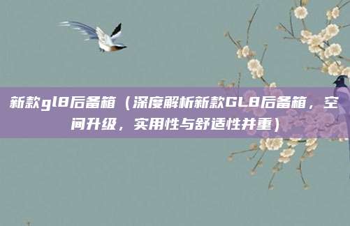 新款gl8后备箱(深度解析新款GL8后备箱,空间升级,实用性与舒适性并重)