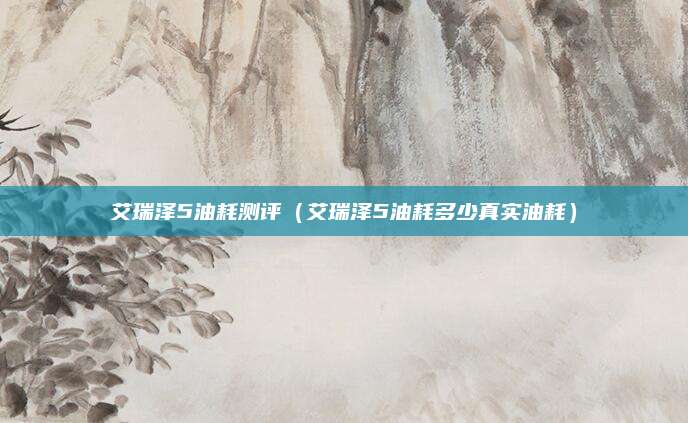 艾瑞泽5油耗测评(艾瑞泽5油耗多少真实油耗)
