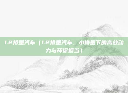 1.2排量汽车(1.2排量汽车,小排量下的高效动力与环保担当)