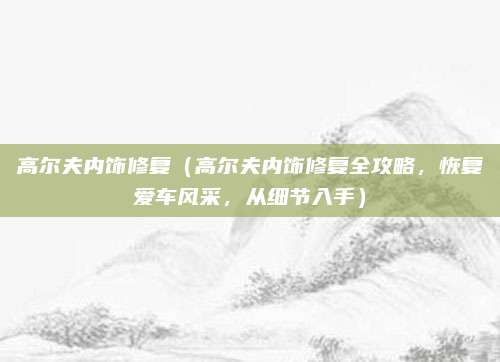 高尔夫内饰修复(高尔夫内饰修复全攻略,恢复爱车风采,从细节入手)