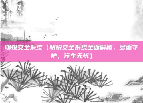 明锐安全系统(明锐安全系统全面解析,多重守护,行车无忧)
