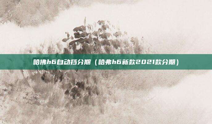 哈佛h6自动挡分期(哈弗h6新款2021款分期)