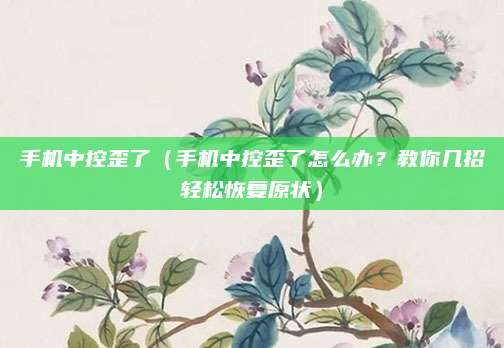手机中控歪了(手机中控歪了怎么办?教你几招轻松恢复原状)