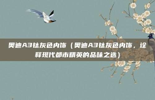 奥迪A3钛灰色内饰(奥迪A3钛灰色内饰,诠释现代都市精英的品味之选)