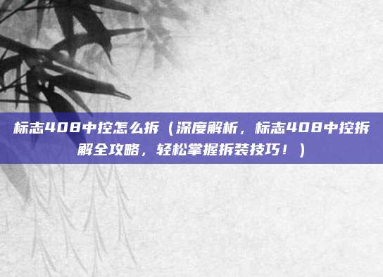 标志408中控怎么拆(深度解析,标志408中控拆解全攻略,轻松掌握拆装技巧!)