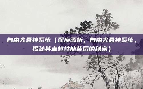 自由光悬挂系统(深度解析,自由光悬挂系统,揭秘其卓越性能背后的秘密)