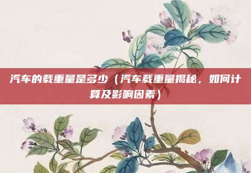 汽车的载重量是多少(汽车载重量揭秘,如何计算及影响因素)