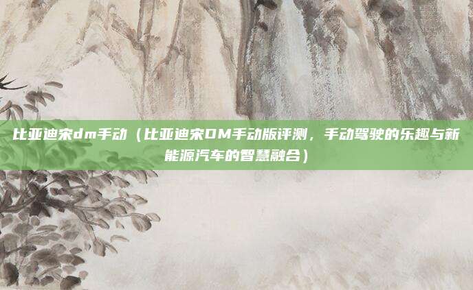 比亚迪宋dm手动(比亚迪宋DM手动版评测,手动驾驶的乐趣与新能源汽车的智慧融合)