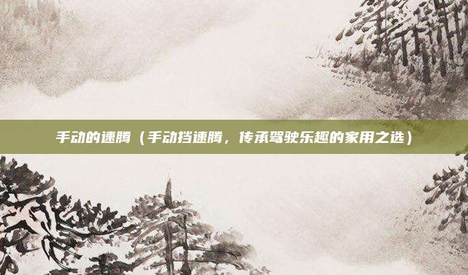手动的速腾(手动挡速腾,传承驾驶乐趣的家用之选)