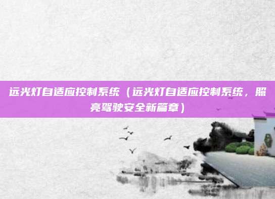远光灯自适应控制系统(远光灯自适应控制系统,照亮驾驶安全新篇章)