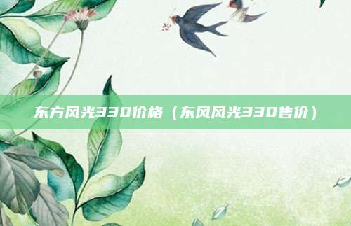 东方风光330价格(东风风光330售价)