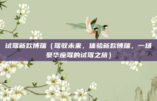 试驾新款博瑞(驾驭未来,体验新款博瑞,一场豪华座驾的试驾之旅)