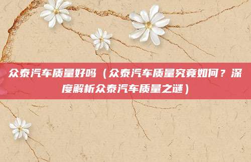 众泰汽车质量好吗（众泰汽车质量究竟如何？深度解析众泰汽车质量之谜）