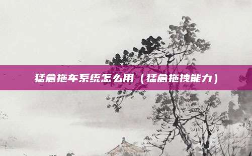 猛禽拖车系统怎么用(猛禽拖拽能力)