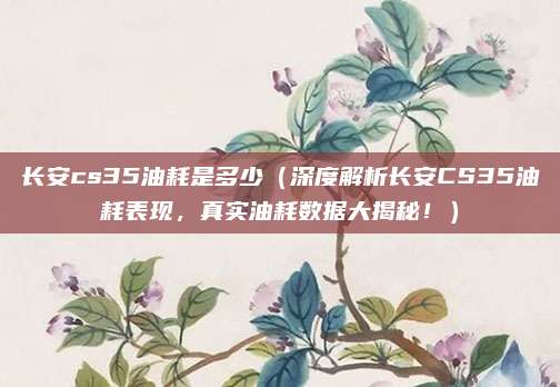 长安cs35油耗是多少(深度解析长安CS35油耗表现,真实油耗数据大揭秘!)