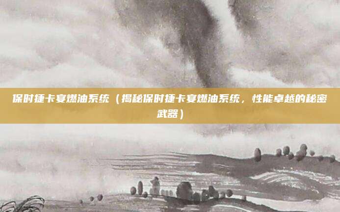 保时捷卡宴燃油系统(揭秘保时捷卡宴燃油系统,性能卓越的秘密武器)
