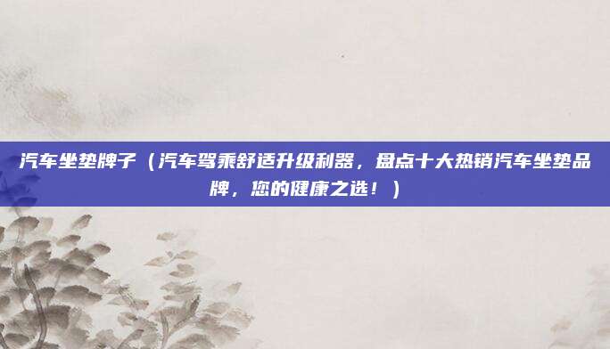 汽车坐垫牌子(汽车驾乘舒适升级利器,盘点十大热销汽车坐垫品牌,您的健康之选!)