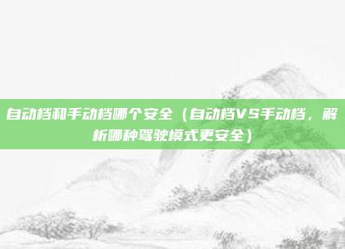 自动档和手动档哪个安全(自动档VS手动档,解析哪种驾驶模式更安全)