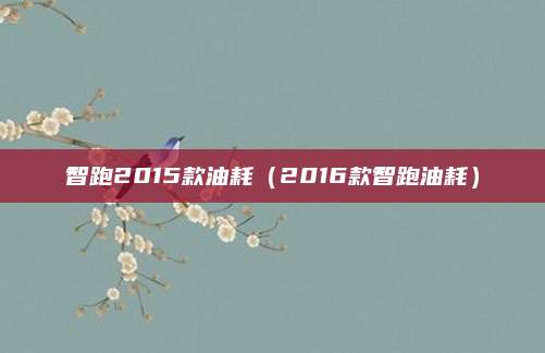 智跑2015款油耗(2016款智跑油耗)