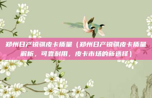 郑州日产锐骐皮卡质量（郑州日产锐骐皮卡质量解析，可靠耐用，皮卡市场的新选择）