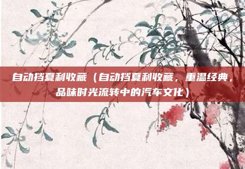 自动挡夏利收藏(自动挡夏利收藏,重温经典,品味时光流转中的汽车文化)