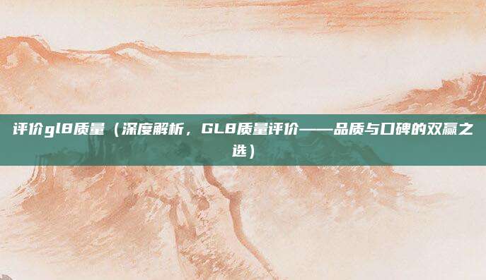 评价gl8质量(深度解析,GL8质量评价——品质与口碑的双赢之选)