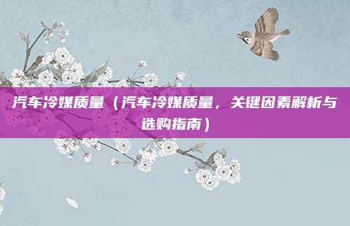 汽车冷媒质量（汽车冷媒质量，关键因素解析与选购指南）