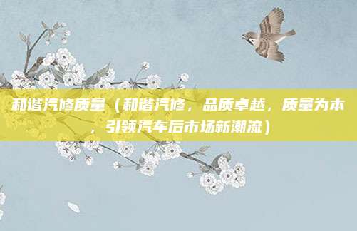和谐汽修质量（和谐汽修，品质卓越，质量为本，引领汽车后市场新潮流）