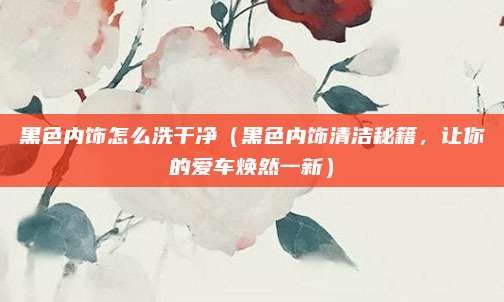 黑色内饰怎么洗干净(黑色内饰清洁秘籍,让你的爱车焕然一新)
