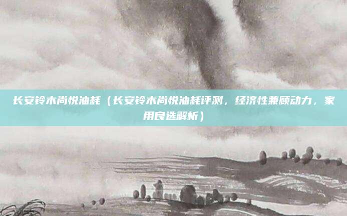 长安铃木尚悦油耗（长安铃木尚悦油耗评测，经济性兼顾动力，家用良选解析）