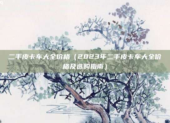 二手皮卡车大全价格(2023年二手皮卡车大全价格及选购指南)