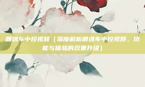朗逸车中控视频(深度解析朗逸车中控视频,功能与体验的双重升级)