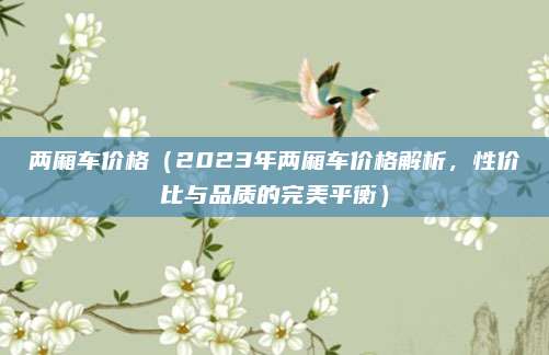 两厢车价格(2023年两厢车价格解析,性价比与品质的完美平衡)