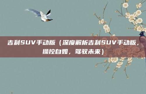吉利SUV手动版(深度解析吉利SUV手动版,操控自如,驾驭未来)